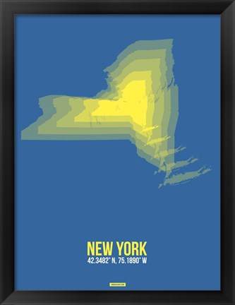 Framed New York Radiant Map 2 Print