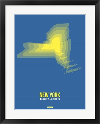 Framed New York Radiant Map 2 Print