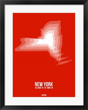 Framed New York Radiant Map 3 Print