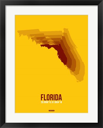 Framed Florida Radiant Map 3 Print