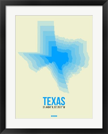 Framed Texas Radiant Map 1 Print