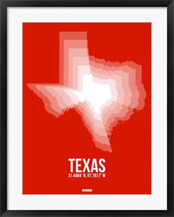 Framed Texas Radiant Map 3 Print