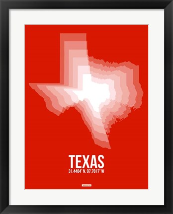 Framed Texas Radiant Map 3 Print