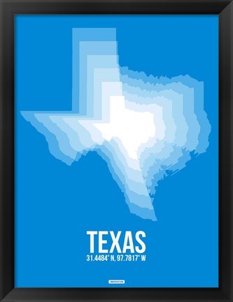 Framed Texas Radiant Map 4 Print