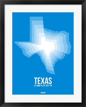 Framed Texas Radiant Map 4 Print