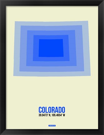 Framed Colorado Radiant Map 2 Print