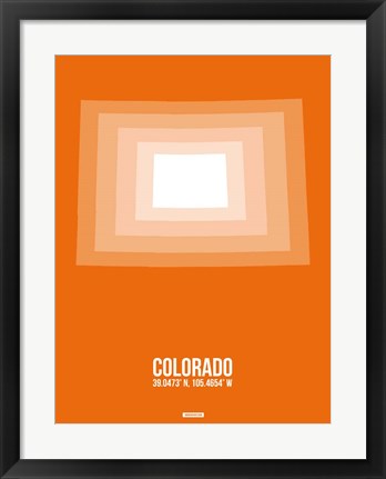 Framed Colorado Radiant Map 3 Print