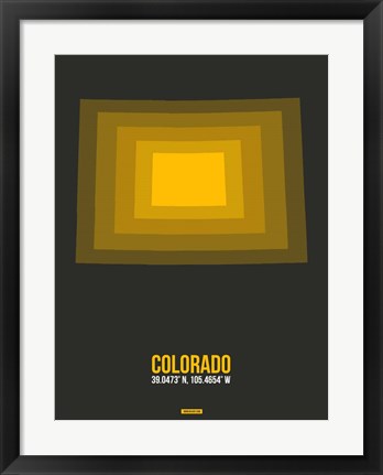 Framed Colorado Radiant Map 5 Print