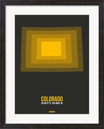Framed Colorado Radiant Map 5 Print