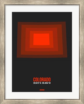 Framed Colorado Radiant Map 6 Print