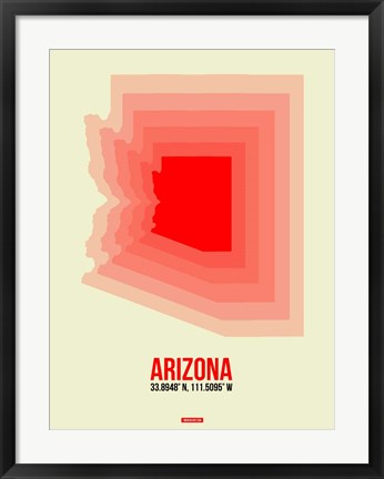 Framed Arizona Radiant Map 1B Print