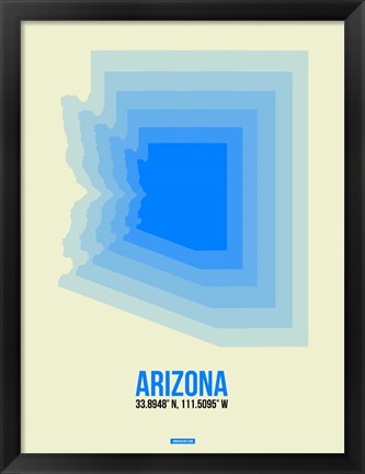Framed Arizona Radiant Map 2B Print