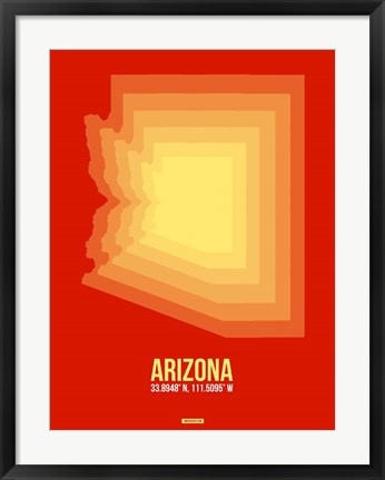 Framed Arizona Radiant Map 3B Print