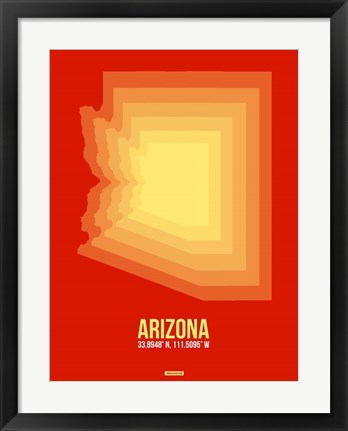 Framed Arizona Radiant Map 3B Print