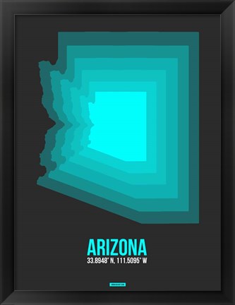 Framed Arizona Radiant Map 5B Print