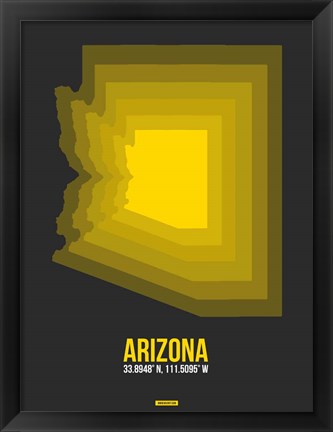 Framed Arizona Radiant Map 6B Print