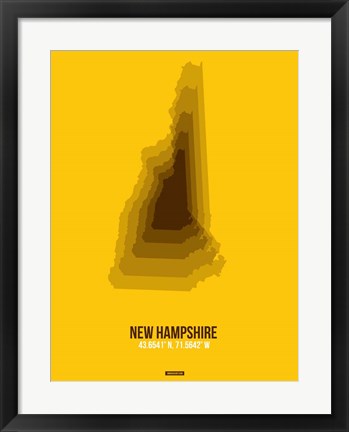 Framed New Hampshire Radiant Map 2 Print