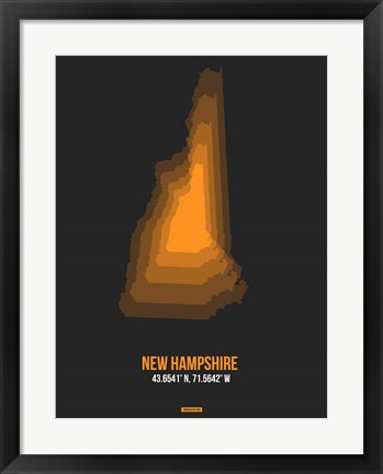 Framed New Hampshire Radiant Map 5 Print