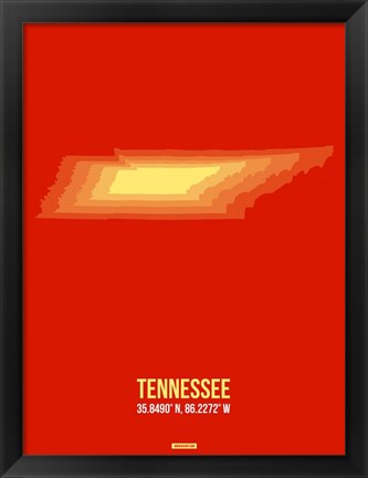 Framed Tennessee Radiant Map 2 Print