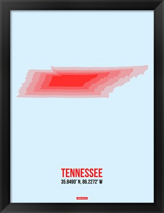 Framed Tennessee Radiant Map 3 Print