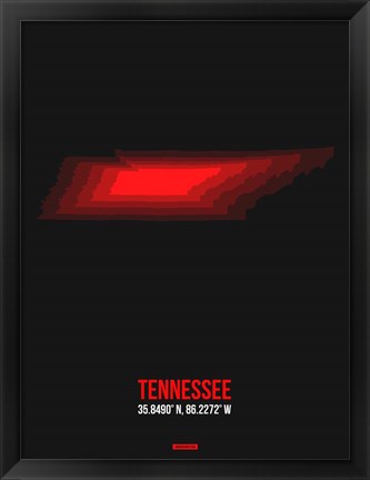 Framed Tennessee Radiant Map 4 Print