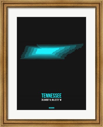 Framed Tennessee Radiant Map 6 Print