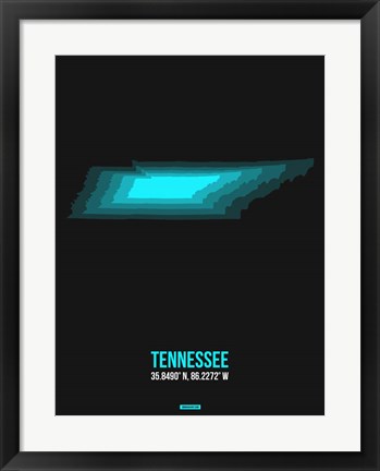 Framed Tennessee Radiant Map 6 Print