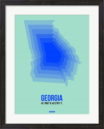 Framed Georgia Radiant Map 2 Print