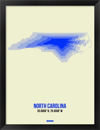 Framed North Carolina Radiant Map 1 Print