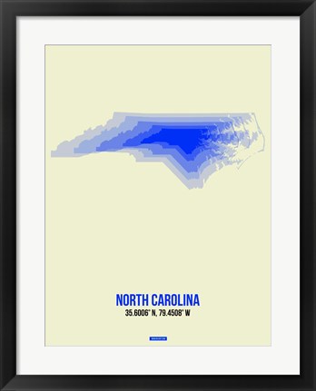 Framed North Carolina Radiant Map 1 Print