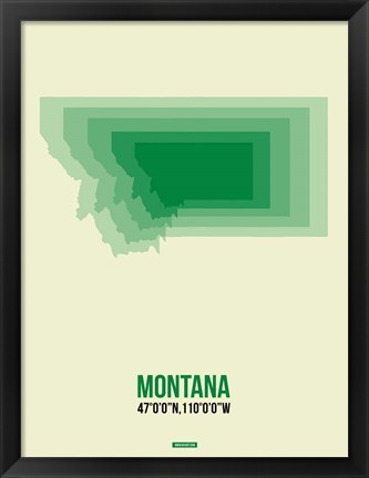 Framed Montana Radiant Map 1 Print