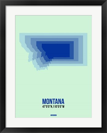 Framed Montana Radiant Map 2 Print