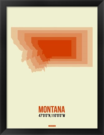 Framed Montana Radiant Map 3 Print