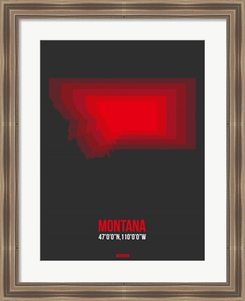 Framed Montana Radiant Map 6 Print