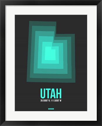 Framed Utah Radiant Map 5 Print