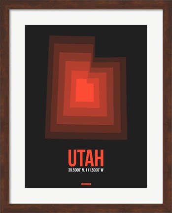 Framed Utah Radiant Map 6 Print