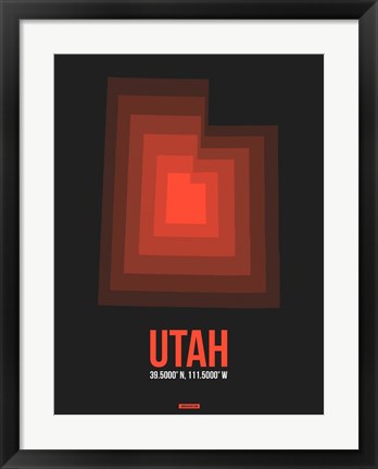 Framed Utah Radiant Map 6 Print