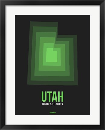 Framed Utah Radiant Map 7 Print