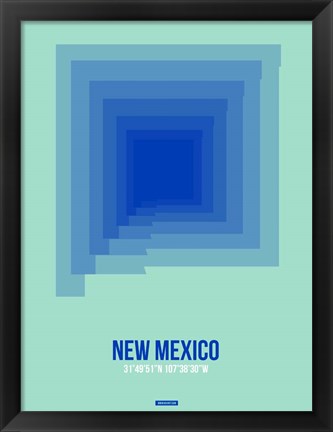 Framed New Mexico Radiant Map 1 Print