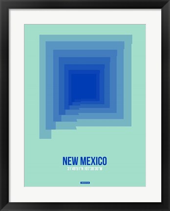 Framed New Mexico Radiant Map 1 Print