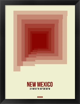 Framed New Mexico Radiant Map 2 Print