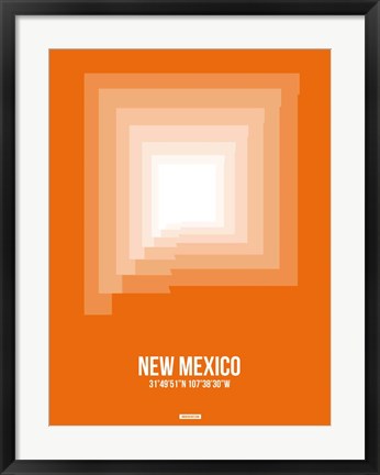 Framed New Mexico Radiant Map 3 Print