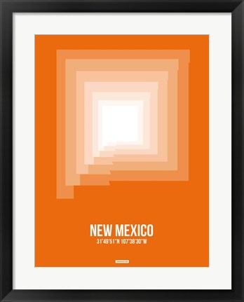 Framed New Mexico Radiant Map 3 Print