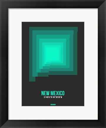 Framed New Mexico Radiant Map 5 Print