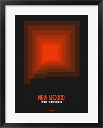 Framed New Mexico Radiant Map 6 Print