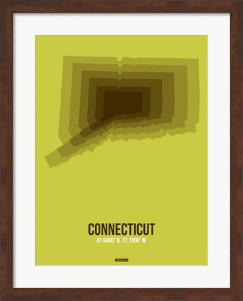 Framed Connecticut Radiant Map 2 Print