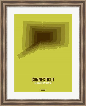 Framed Connecticut Radiant Map 2 Print