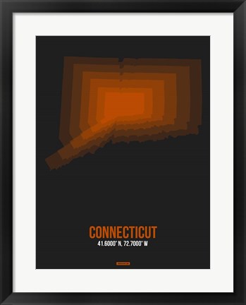 Framed Connecticut Radiant Map 4 Print