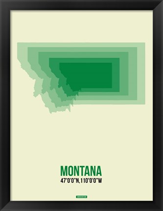 Framed Montana Radiant Map 7 Print