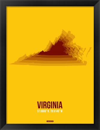 Framed Virginia Radiant Map 2 Print